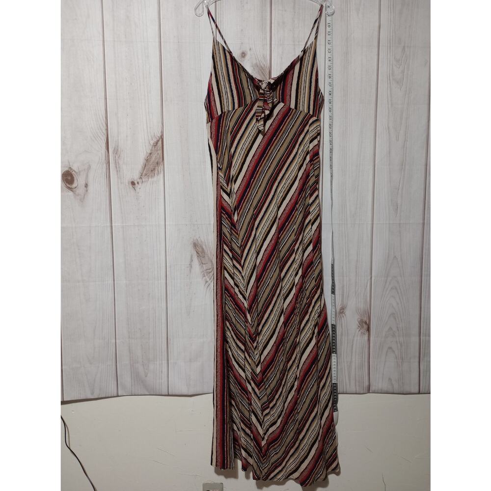 Ganji Maxi Dress Womens‎ Large Multicolor Striped Spaghetti Strap Boho Summer